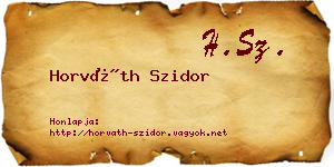 Horváth Szidor névjegykártya